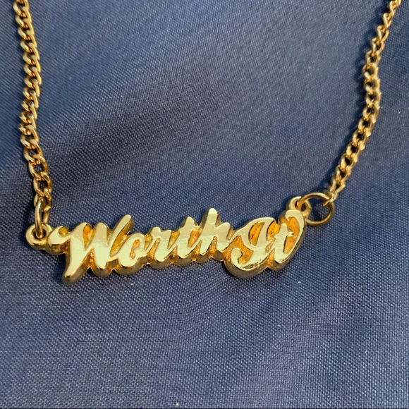 Claire's Jewelry - Worth It script gold costume necklace